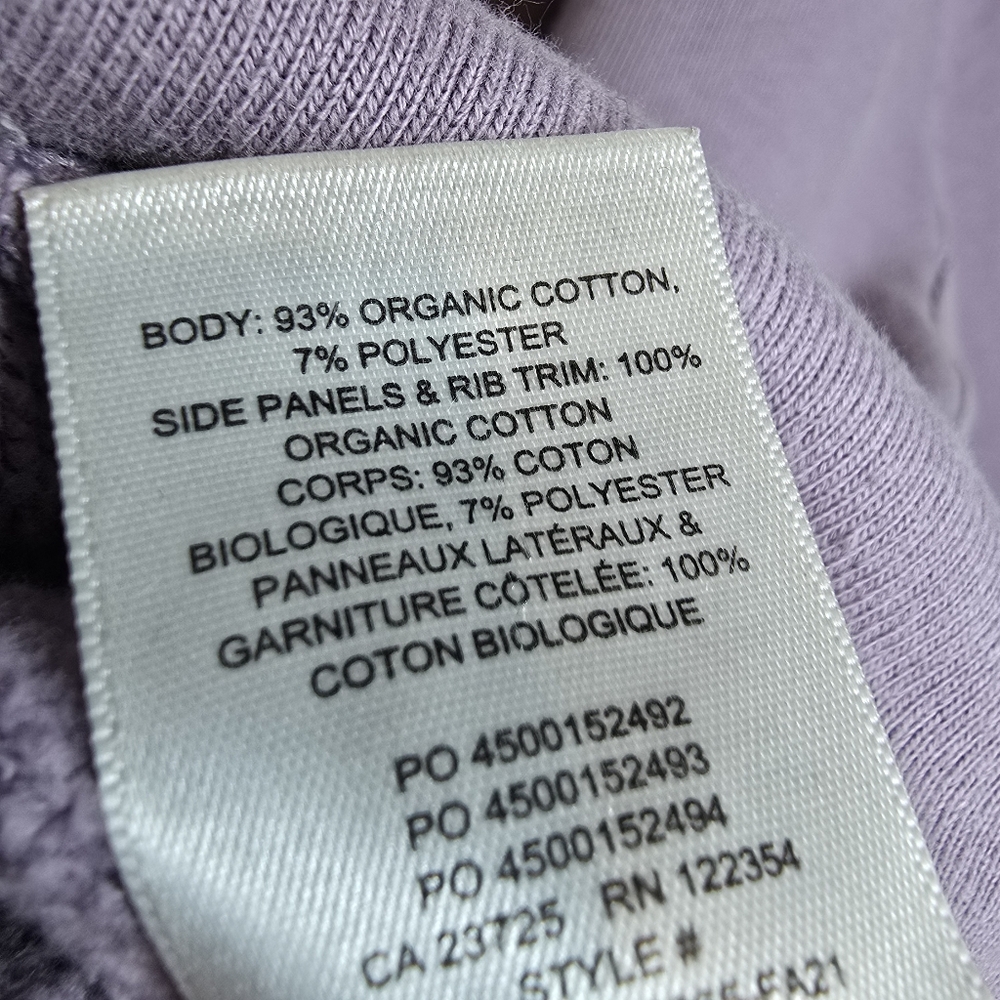 Tna Extra Fleece Women's Organic Cotton Sweatshirt Lavender Crewneck Sustainable - Picture 11 of 12